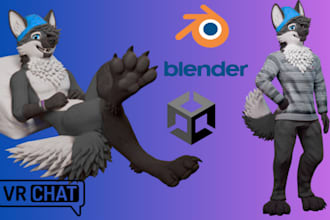 make a vrchat furry avatar optimized for PC and quest