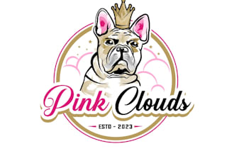 design creative pink cloud logo for your company