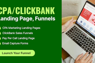 create modern CPA landing page or clickbank funnels