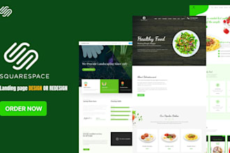 design landing page by using squarespace