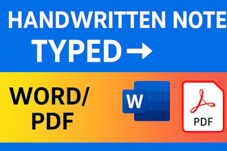 type handwritten notes and assignments into word or PDF
