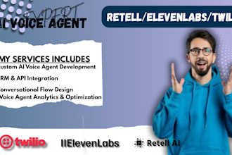 setup ai voice ai calling agent using retell ai twilio elevenlabs ai voiceover