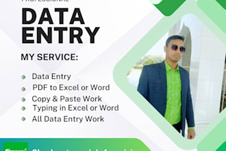 do excel data entry, pdf to excel and word