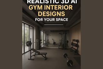create realistic 3d ai gym interior designs for your space