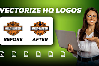 vectorize low quality pixelated logo to high resolution