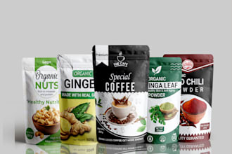 do product packaging design, pouch label design