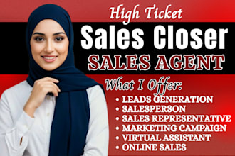 be sales agent sales representative salesperson high ticket closer sales rep sdr