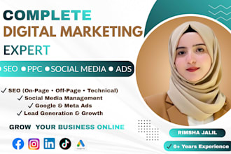 be your expert digital marketing manager for SEO, PPC and social media growth