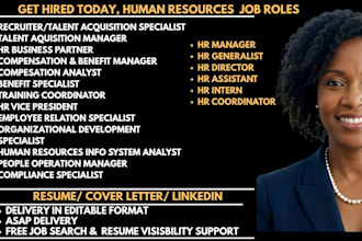 write resume for HR assistant, HR manager, HR director, HR generalist, HR resume