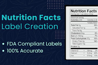 create accurate fda nutrition facts labels for your product