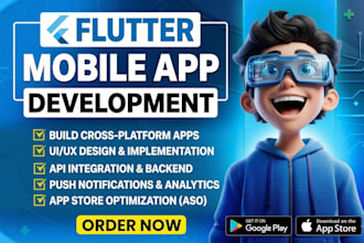do flutter app development, android and ios app development as flutter developer
