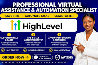 be gohighlevel VA for ghl sales funnel ghl website email automations a2p 10dlc