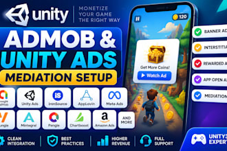 setup unity ads, facebook ads, and admob mediation in unity3d game
