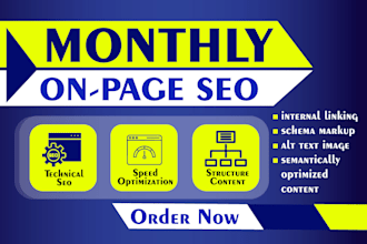 do monthly on page and technical SEO of wordpress using rankmath for google