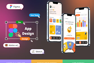 create mobile app UI UX design in figma with interactive prototype