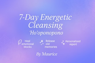 perform a 7 day hooponopono energy cleansing ritual for you