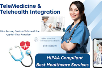 develop and integrate a telemedicine, telehealth web app with ehr