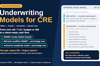 build argus enterprise cash flow and underwriting models for cre