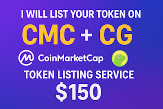 do cmc and coingecko token listing ico, presale, memecoin