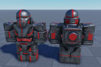 create a 3d modeled armor and clothing for roblox