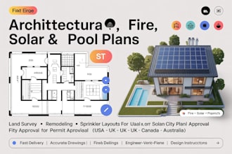 draw architectural fire solar land survey pool remodeling sprinkler floor plans