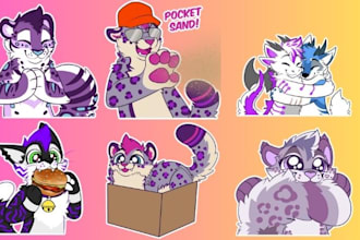 draw furry telegram stickers, discord stickers furry animated telegram
