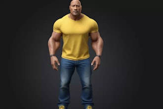 sculpt 3d fantasy character,body builder figure,3d stylized,game,vr avatar model