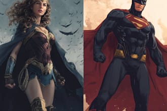 draw you dc or marvel style comic book and superhero