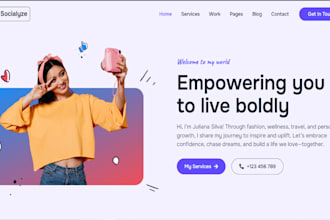 squarespace personal branding influencer youtube streamer vlogger video website
