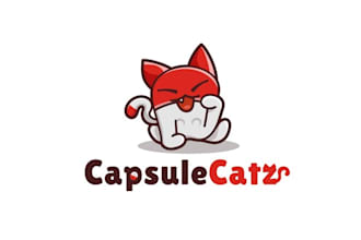 design beautiful japanese toys cat game logo