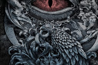 create an intricate dark art illustration in the manner