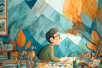 create watercolor and digital illustrations