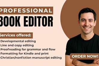 edit, proofread and format your christian and nonfiction book as novel editor