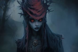 create a fantasy horror and fantasy horror character art
