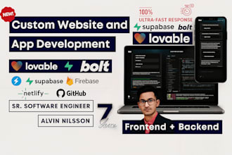 build website, app or mvp product with bolt new ai, lovable ai, cursor ai
