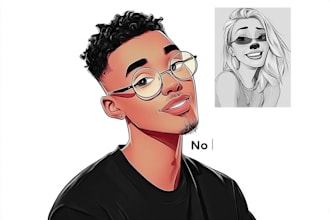 draw your couple into lovely disney cartoon portrait