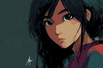 draw anime sketch colored