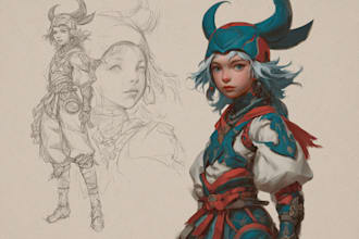 sketch fantasy character concept art