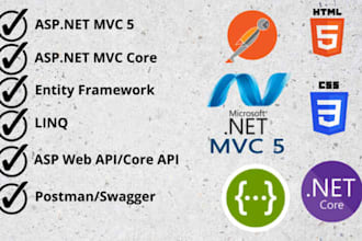 develop asp dot net csharp sql linq webapi core API or mvc