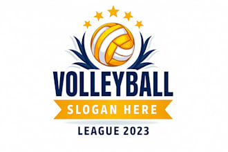 design high quality volleyball sport logo with express delivery