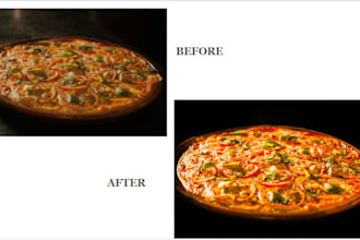 deliver high end food photo editing for restaurants and ads