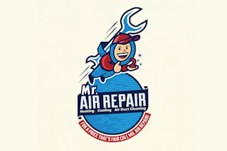 design beautiful cooling and air duct cleaning logo