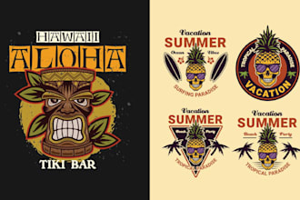 make vector illustration of summer tiki bar logo