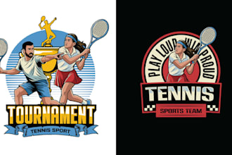 design retro sport tennis mascot logo