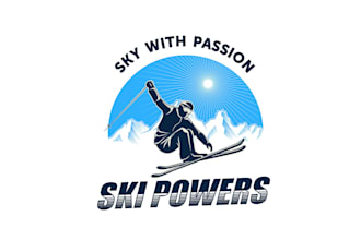create attractive and imagination skiing logo design