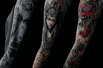 create custom tattoo design, tattoo sleeve