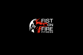 design powerful boxing fitness geared products logo
