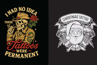 make custom skull and tattoo logo illustration