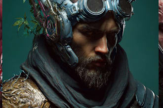 create fantasy, sci fi, character with hyperrealistic style