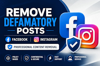 takedown defaming post from facebook and instagram